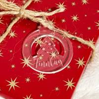 Weihnachtsbaumschmuck, Geschenkeanhänger Acryl mit Wunschgravur - Motiv Tannenbaum Bild 1