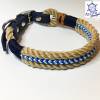 Leine Halsband Set natur royalblau, für kleine Hunde, verstellbar Bild 4