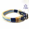 Leine Halsband Set natur royalblau, für kleine Hunde, verstellbar Bild 5