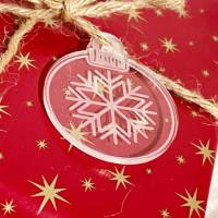 Weihnachtsbaumschmuck, Geschenkeanhänger Acryl mit Wunschgravur - Motiv Schneeflocke Bild 5