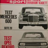 auto motor sport Heft 23      12. November 1966     Test  Mercedes 600 + Opel Rekord Bild 1