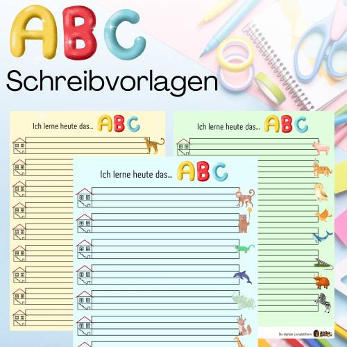ABC Schreibvorlage für die Grundschule, zum Basteln, PDF zum Ausdrucken, Alphabet Lernhilfe, für die 1. Klasse