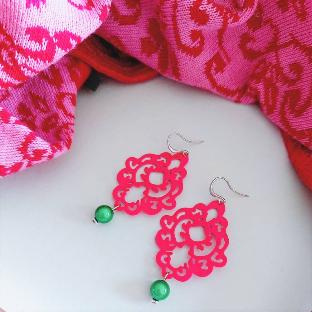 Ohrringe "Pinkgrün" Bild 1