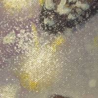 ENCHANTED FOREST III - Gemälde mit verschneiten Zapfen und Reh auf Leinwand 50cmx50cmx3,6cm Bild 8