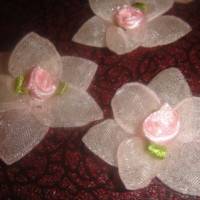 50 kleine Blüten Röschen Applicationen, Schuh und Hut Kleider, Scrapbooking deko Hochzeit Geburtstag, Fascinator, 3 cm Bild 2