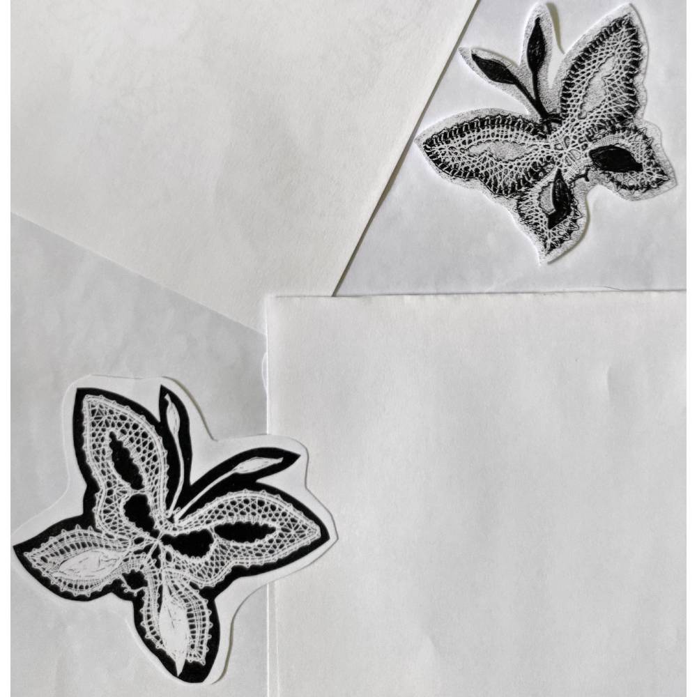 Schmetterlinge 02  mit Papierband Klöppelbrief als PDF Download Bild 1