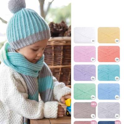 49,00 € /1 kg Gründl ’Baby uni’ weiche Wolle Babywolle Garn zum Stricken und Häkeln zwölf Farben z.B. für Mützen, Decken