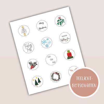 Teelichtbotschaften Weihnachten, Teelichtbotschaft zum Ausdrucken