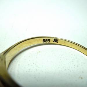 Vintage 585 Gold Ring mit 3 kleinen Diamanten RG 57 Bild 4