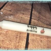 Stabkerze "Happy Birthday" mit Cupcake Bild 1