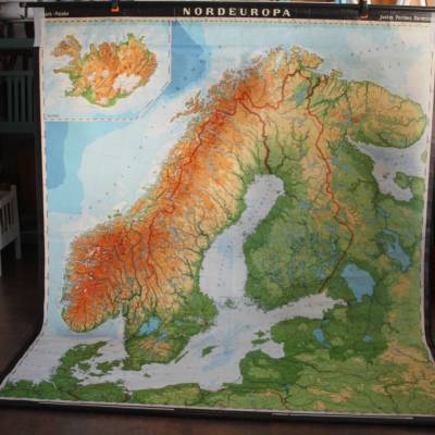 alte Landkarte Nordeuropa Rollbild