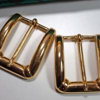 2 Gürtelschnallen 30mm goldfarben, klassisch, Gürtelschließen, Schnallen, Metallschnallen, Bild 1