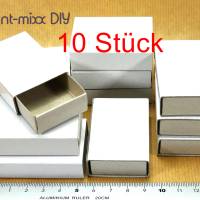 10 Mini-Schachteln Geschenkverpackung Basteln DIY, Adventskalender Schachteln, weiß, Mini Schiebeschachtel Bild 1