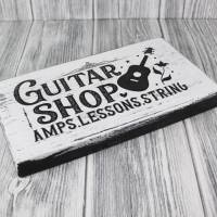 Vintageschild # Shabby Nostalgie Bild Schild Deko Romantisch Vintage Geschenk Geschenkidee Guitar Gitarre Bild 3