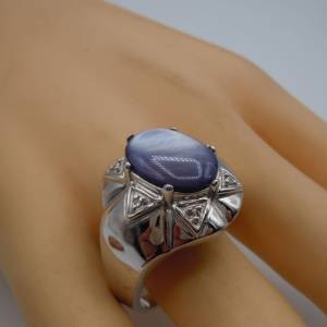 925 Silber Designer Ring mit Chalcedon RG67 Bild 4