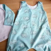 Baby Frühchen Strampler, Gr 46/48 mit Shirt , Reborn Baby, Handgefertigt aus Jersey für Frühchen Babys Bild 8