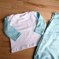 Baby Frühchen Strampler, Gr 46/48 mit Shirt , Reborn Baby, Handgefertigt aus Jersey für Frühchen Babys Bild 9