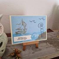 Geburtstagskarte - Segelboot - Vögel - Jede Reise Bild 2