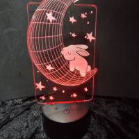 LED-Lampe als Bausatz: Acrylmotiv Mondhase, wahlweise mit Basis zum Einstellen der Beleuchtung Bild 6