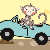 Kinderbordüre: Dschungeltiere fahren Auto - optional selbstklebend - 15 cm Höhe Bild 8