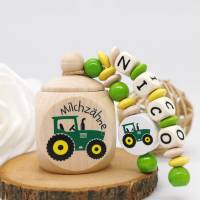 Zahndose mit Name Traktor Junge Milchzahndose Geschenkidee Bild 1