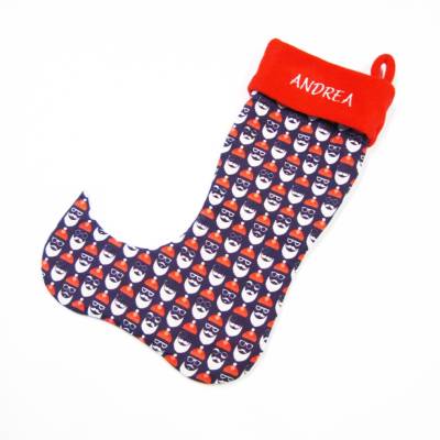 Großer Nikolausstiefel Nikolaussocke Nikolausstrumpf handgefertigt mit Nikolausgesicht Mütze personalisierbar mit  Namen