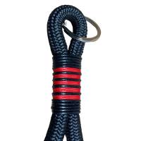 Schlüsselanhänger aus Tau, von AlsterStruppi ⌀10 mm, Länge ca. 12 cm, schwarz, rot, schwarzes Leder Bild 4