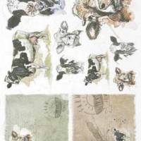 Kühe - Faserpapier - Reispapier - Decoupage - Motivpapier - Karten basteln - Serviettentechnik - R1561 68 Bild 1