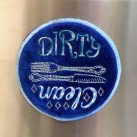Clean : Dirty - Geschirrspüler Sticker, gestickte Beschilderung für die Spülmaschine mit DualLook-Befestigung) Bild 4