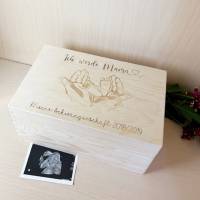 Erinnerungsbox Schwangerschaft, Personalisierte Erinnerungsbox aus Holz, Ich werde Mama Bild 1