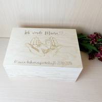 Erinnerungsbox Schwangerschaft, Personalisierte Erinnerungsbox aus Holz, Ich werde Mama Bild 3