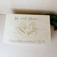 Erinnerungsbox Schwangerschaft, Personalisierte Erinnerungsbox aus Holz, Ich werde Mama Bild 4