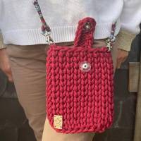 Handy Tasche aus Baumwolle Kordel-Handgehäkelt Bild 2