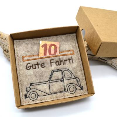 Stickdatei Wunscherfüller Auto Gute Fahrt zum Führerschein Geschenkidee