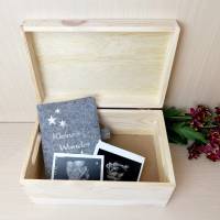 Erinnerungsbox Schwangerschaft, Personalisierte Erinnerungsbox aus Holz, Ich werde Mama Bild 4