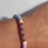 Katsuki Perlen Neonfarben mit Kunzit Perlen Armband Bild 2