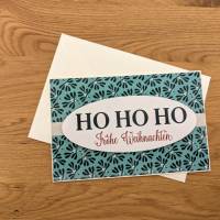 Glückwunschkarte zu Weihnachten - Ho Ho Ho   Frohe Weihnachten Bild 1