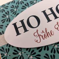 Glückwunschkarte zu Weihnachten - Ho Ho Ho   Frohe Weihnachten Bild 2