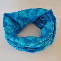 Beanie-Loop - gleichzeitig Mütze und Loop - für Damen, genäht aus Jersey in blau-türkis, von he-ART by helen hesse Bild 6