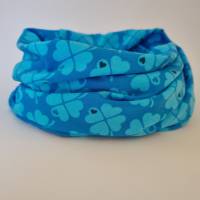 Beanie-Loop - gleichzeitig Mütze und Loop - für Damen, genäht aus Jersey in blau-türkis, von he-ART by helen hesse Bild 7