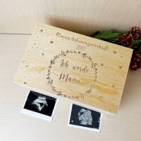 Erinnerungsbox Schwangerschaft, Personalisierte Erinnerungsbox aus Holz, Ich werde Mama Bild 5