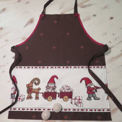 Kinderschürze "Wichtel" - braun