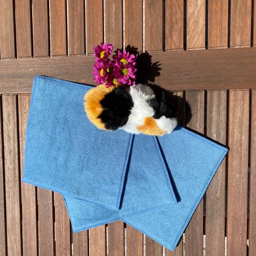 DiBi's PipiPad* 3-Set urindichte Pipipads für Kuschelsäcke Meerschweinchen  ca 28 x28 cm -rauchblau-