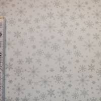12,50 EUR/m Baumwollstoff Schneeflocken silber auf weiß Weihnachten Silberdruck Webware 100% Baumwolle Bild 8