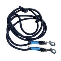 Leine Halsband Set verstellbar, dunkelblau, mittelblau, ab 17 cm Halsumfang Bild 3