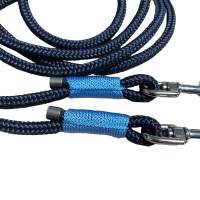 Leine Halsband Set verstellbar, dunkelblau, mittelblau, ab 17 cm Halsumfang Bild 4