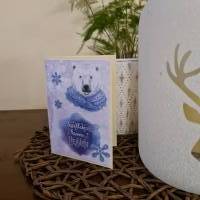 Weihnachtskarte mit Eisbär - Schneeflocken Bild 3