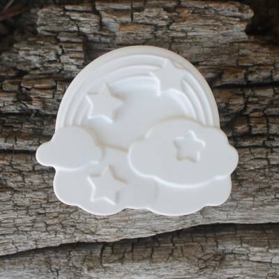 Kleiner Regenbogen für Gedenkecke oder Grabschmuck zum selbst bemalen (Kunststein)