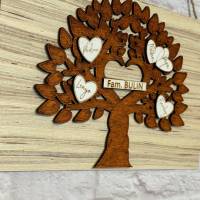 Personalisiertes Familienschild, Türkranz, Familienbaum, Stammbaum, mit den Daten und Namen der Familie Bild 10