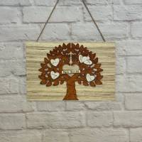 Personalisiertes Familienschild, Türkranz, Familienbaum, Stammbaum, mit den Daten und Namen der Familie Bild 9